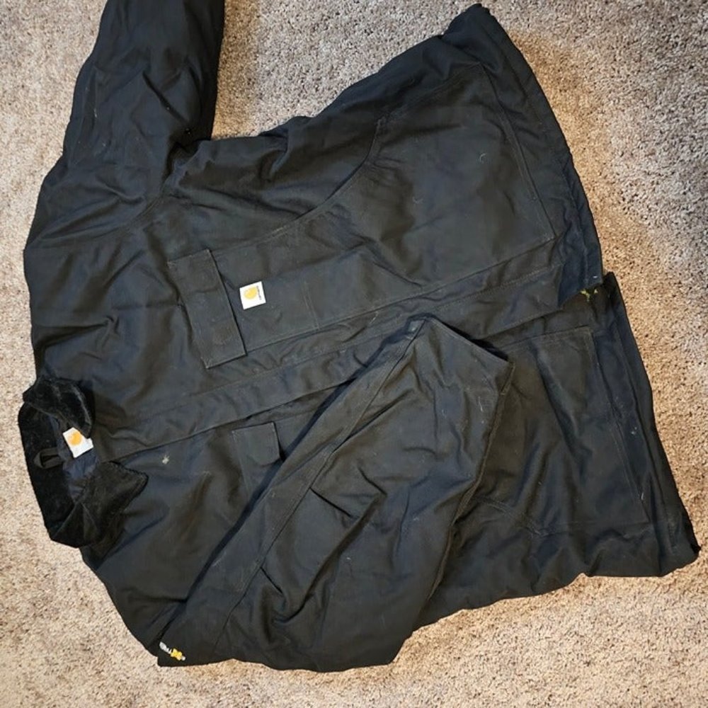 Vintage Carhartt Jacket C55 Extremes Quilt insulated Coat, Mens 2XL, Black